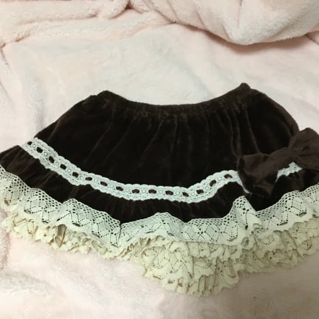 하트필리아 브라운 리본 큐롯 스커트 라떼갸루 히메카지