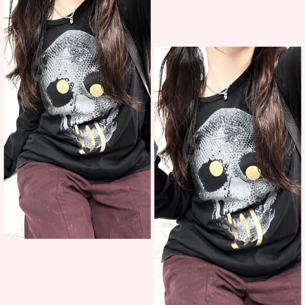 비비안웨스트우드 스컬 블랙 롱슬리브