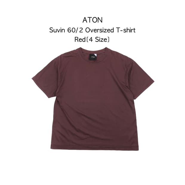 Aton 수빈 60/2 오버사이즈 티셔츠 레드