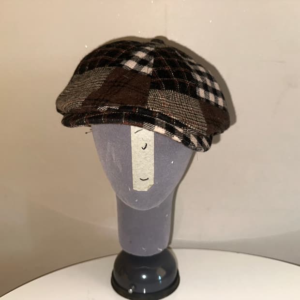 빈티지 체크 베레모