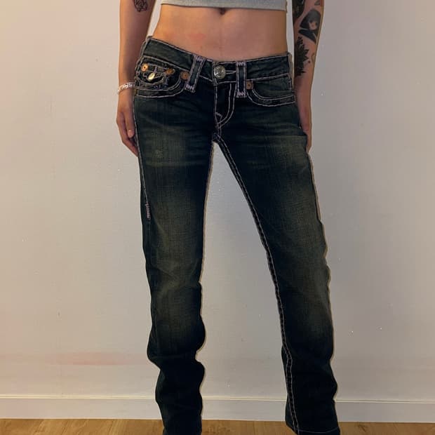 트루릴리전 보라 스티치 로우라이즈 팬츠