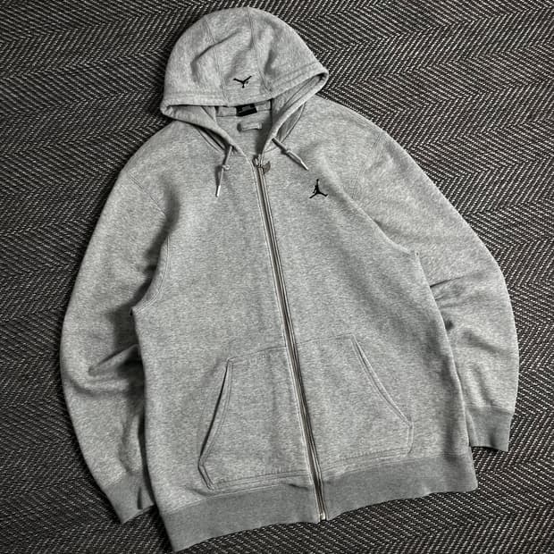 조던 점프맨 로고 그레이 후드 집업y 2943
