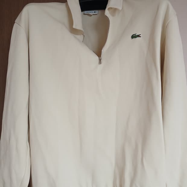 라코스테 아이보리 하프집업 탑 5사이즈(105)