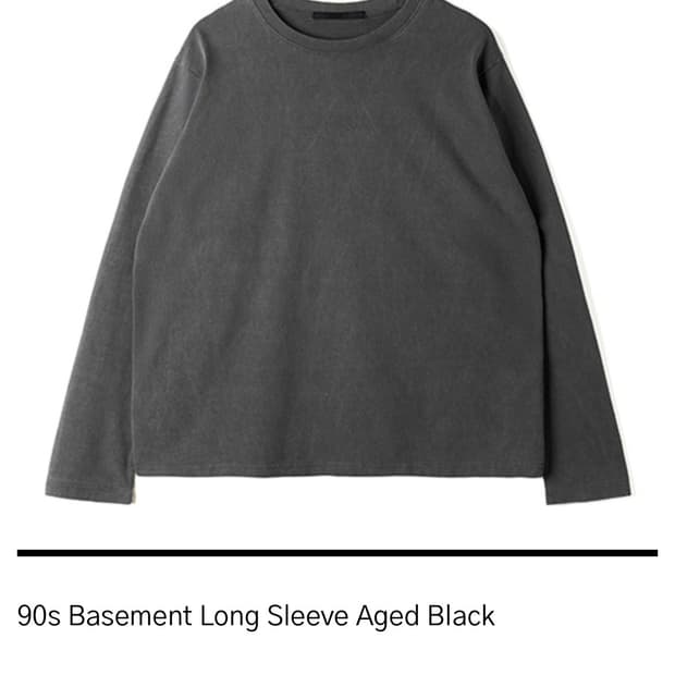 HTAE 90s 베이스먼트 롱슬리브 에이지드 블랙 M