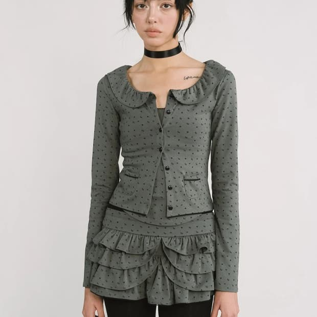 (S) 새상품 쓰리타임즈 롤리 피콧 셋업 lolly picot