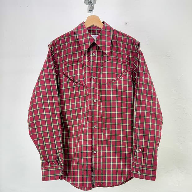 토가 투 웨스턴 레드 플라이드 체크 코튼 셔츠