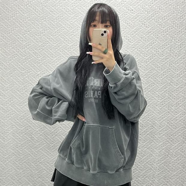 마리떼 프랑소와 저버 빈티지 피그먼트 아방핏 후드티 XL C13613