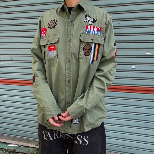 알렉산더 맥퀸 빈티지 그런지 패치 셔츠