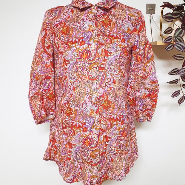 루치아노최 페이즐리 코튼셔츠 55 블라우스 레드