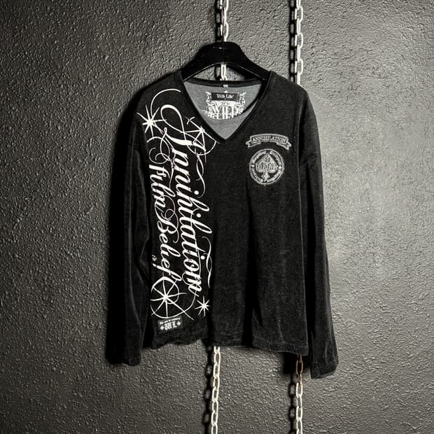 Black velvet long sleeves 