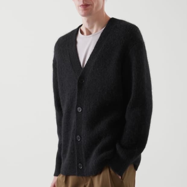 [S] 코스 릴렉스 모헤어 가디건 블랙