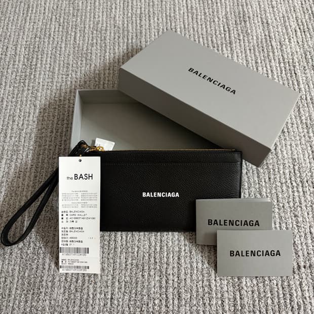 (새상품, 풀구성) 발렌시아가 스트랩 카드지갑 파우치