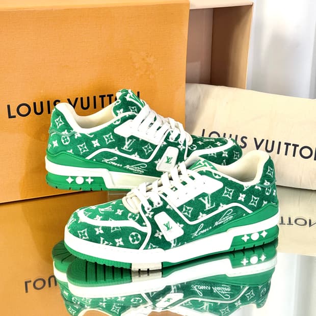 (260) 루이비통 벨벳 트레이너 스니커즈 그린