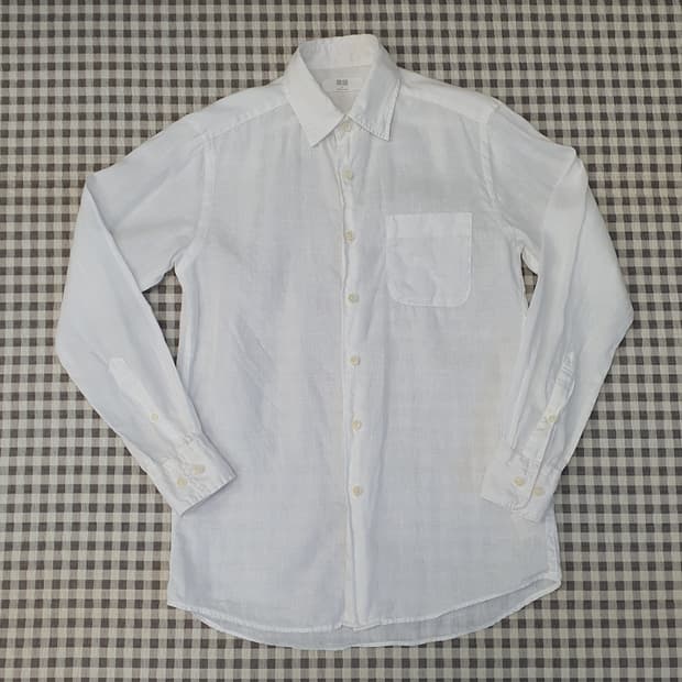 유니클로 마100 린넨 긴소매 셔츠 남자95