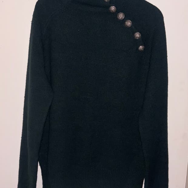 발망 사선 버튼 니트 그린 m