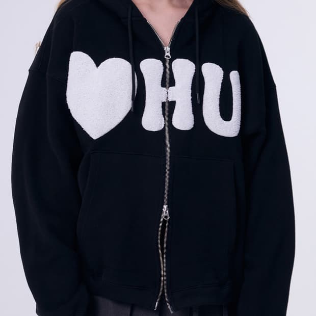 더오유 후드집업 블랙앤화이트 (택포)