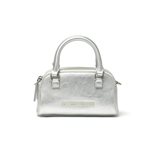 [OS] 마뗑킴 더블 지퍼 미니 크로스백 실버