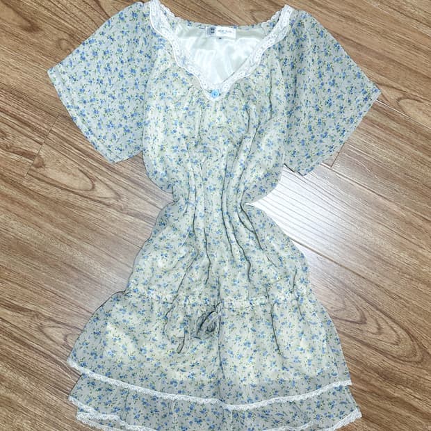 빈티지 히메카지 플라워 블라우스 원피스 히메갸루 모리걸 아오이유우 로걀