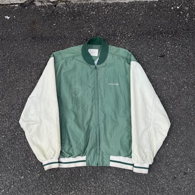 80s 아디다스 한국택권도 그린 바시티 트랙자켓 바람막이 XL