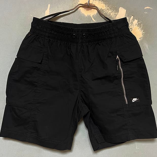 NIKE 나이키 NSW 스트리트 카고 쇼츠 반바지 블랙 밴딩 L 32