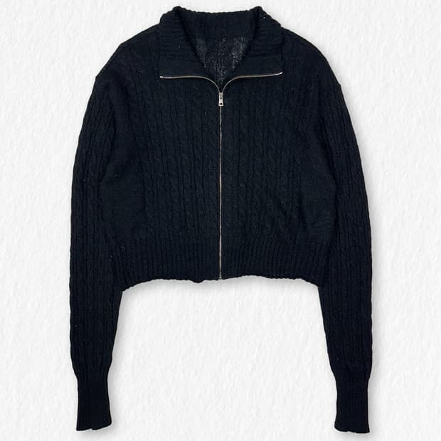 인사일런스 모헤어 니트 집업