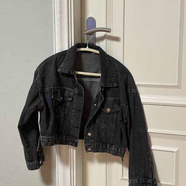 흑청 데님 크롭 자켓