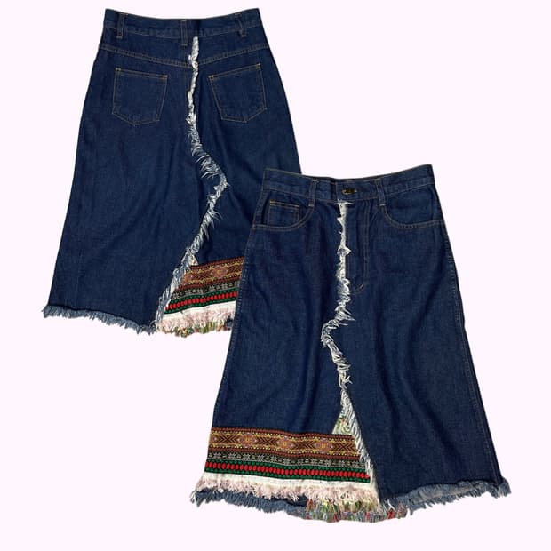 ethic detail denim skirt