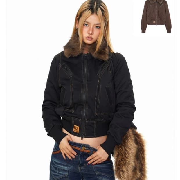 아사키 프레자키 Asaky prezaky 누빔 자켓 블랙