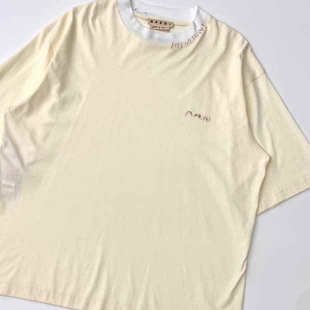 Marni 마르니 x yk jeong 크림컬러 스티치 티셔츠