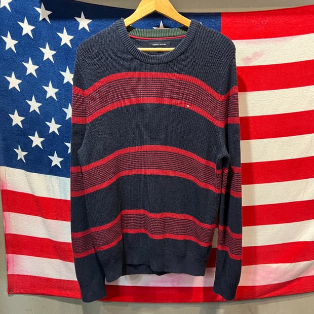 파미힐피거 스트라이프 니트