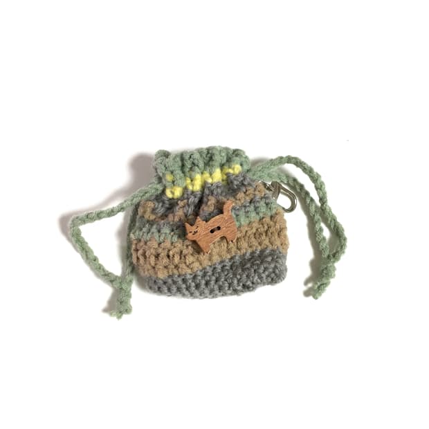 Woody Neko Pouch keyring 우디 네코 파우치 키링