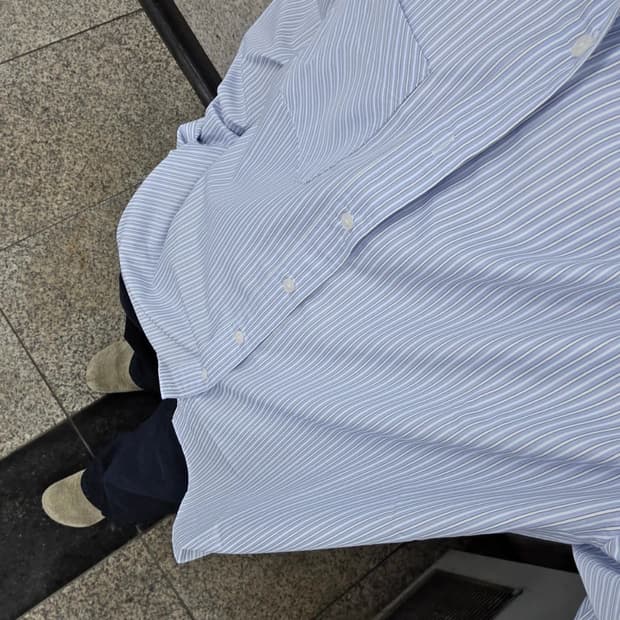 제너럴아이디어 유니섹스 베이직 스트라이프 셔츠 XL