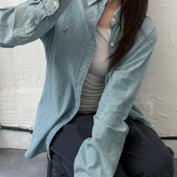 Polo 폴로 랄프로렌 신형 연청 샴브레이 셔츠