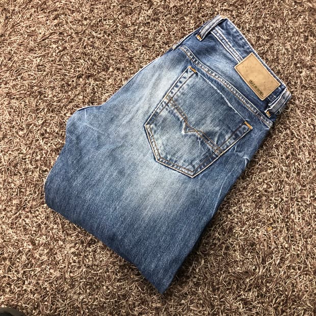 디젤 VIKER 워싱 디스 데미지 데님 팬츠