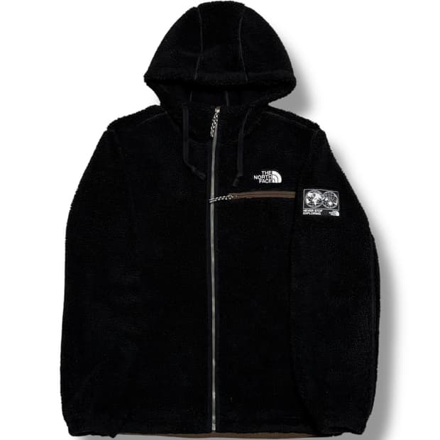 The North Face 블랙 쉐르파 후드 플리스