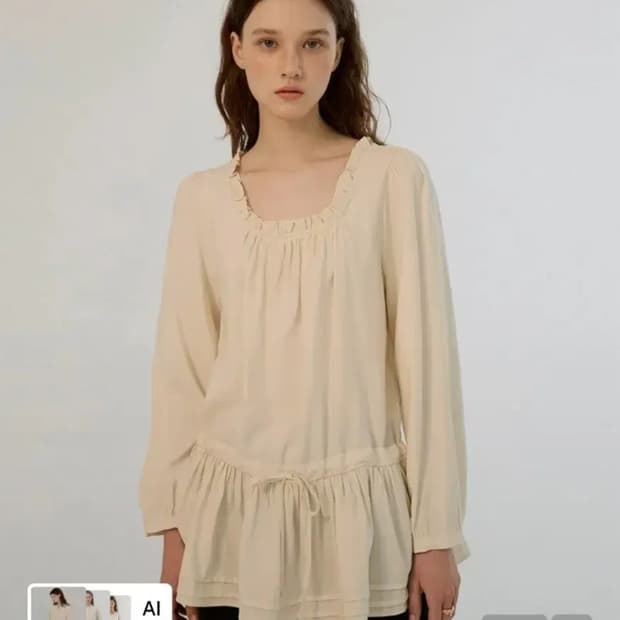 썸웨어버터 adel frill blouse 크림색