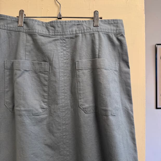 하늘색 린넨 스커트