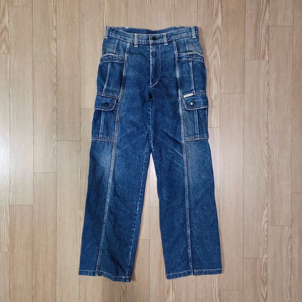 CAPITAN JAPAN 워싱 카고 데님 팬츠