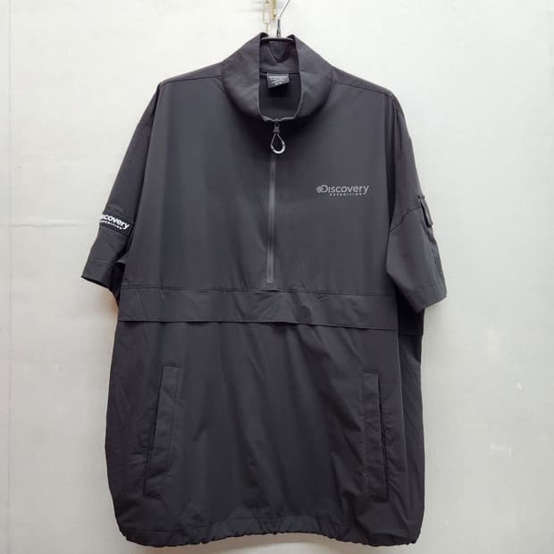 디스커버리 로고와펜/사이드포켓 스트링 아노락 바람막이 반팔 105(XL)