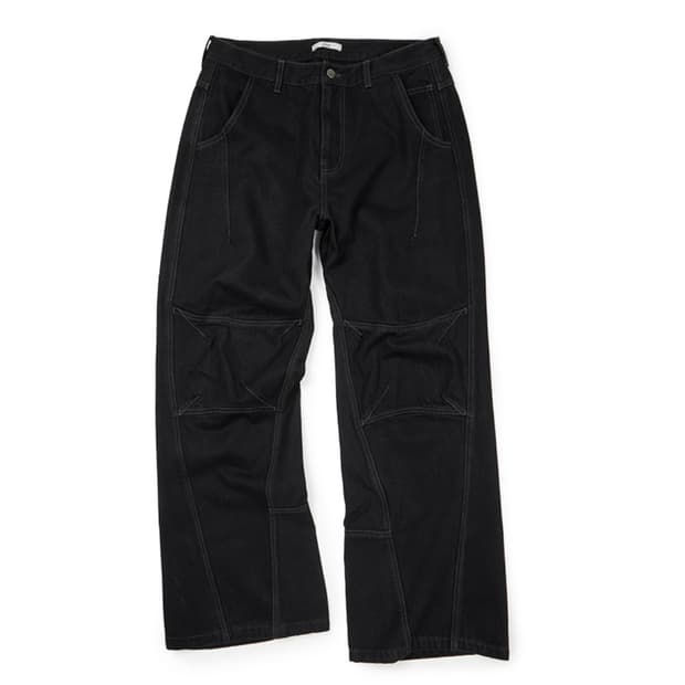 ETCE curved panel denim pants 2.0 black