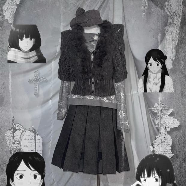 엑시즈팜 사와코깔 폭닥폭닥 겨울 무채색 니혼진 코디세트 