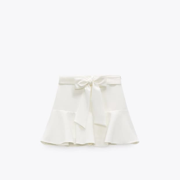자라 리본 디테일 스커트 팬츠