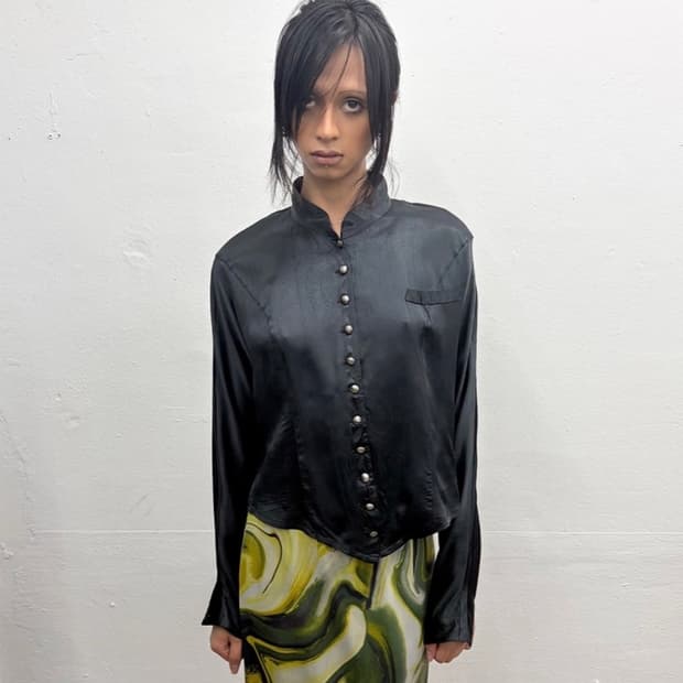 빈티지 새틴 블라우스