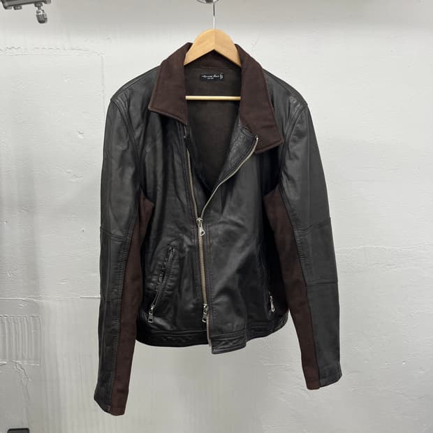 L) ITALY MADE COW LEATHER RIDER JACKET