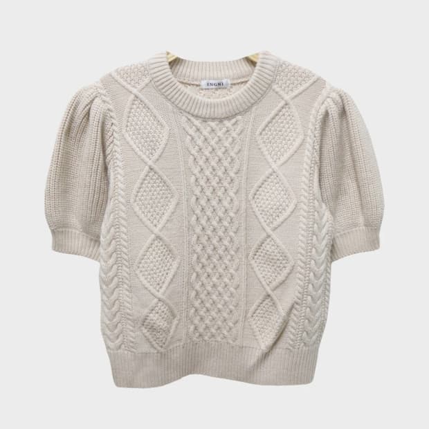 잉그니 퍼프 소매 반팔 니트 63469