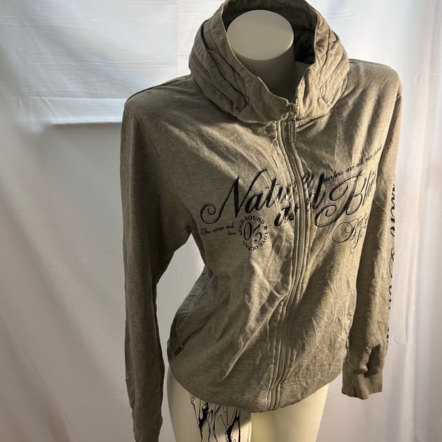 y2k punk lettering inner hood zip-up