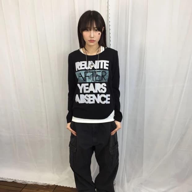 RELACHE Black Graphic Long Sleeve