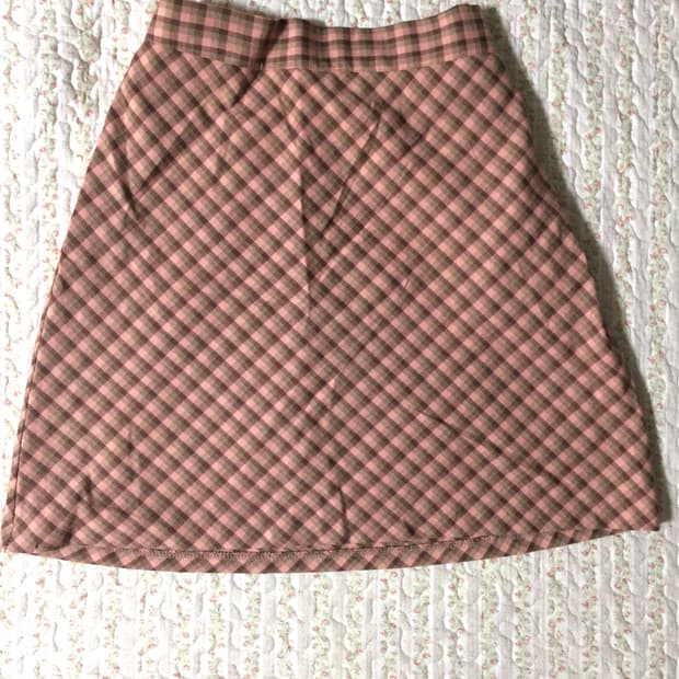 Pink check skirt