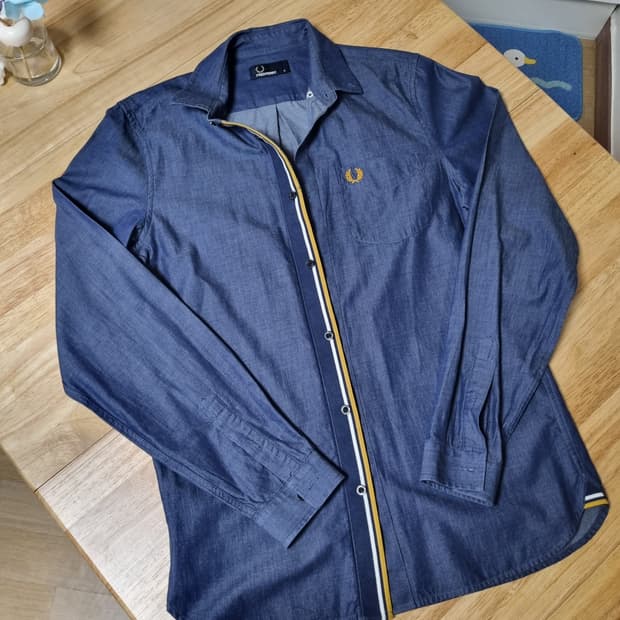 프레드페리(FRED PERRY) 남색 옥스퍼드 셔츠