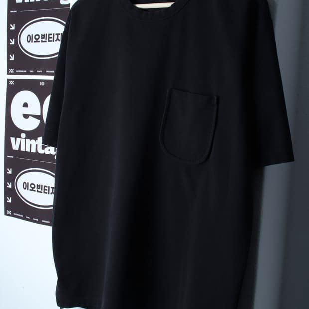 (L-XL) 일꼬르소 반팔 티셔츠 포켓 무지 블랙 놈코어-H31946